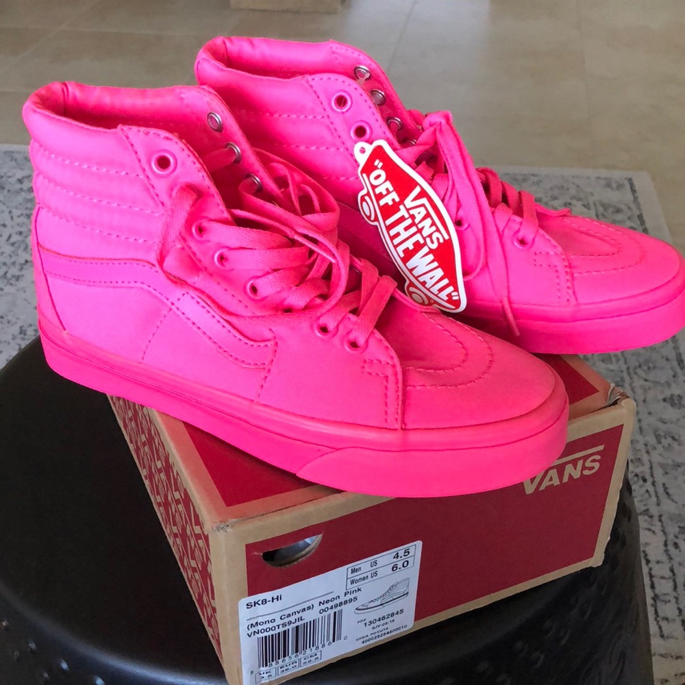 Vans neon pink SK8-HI size 6